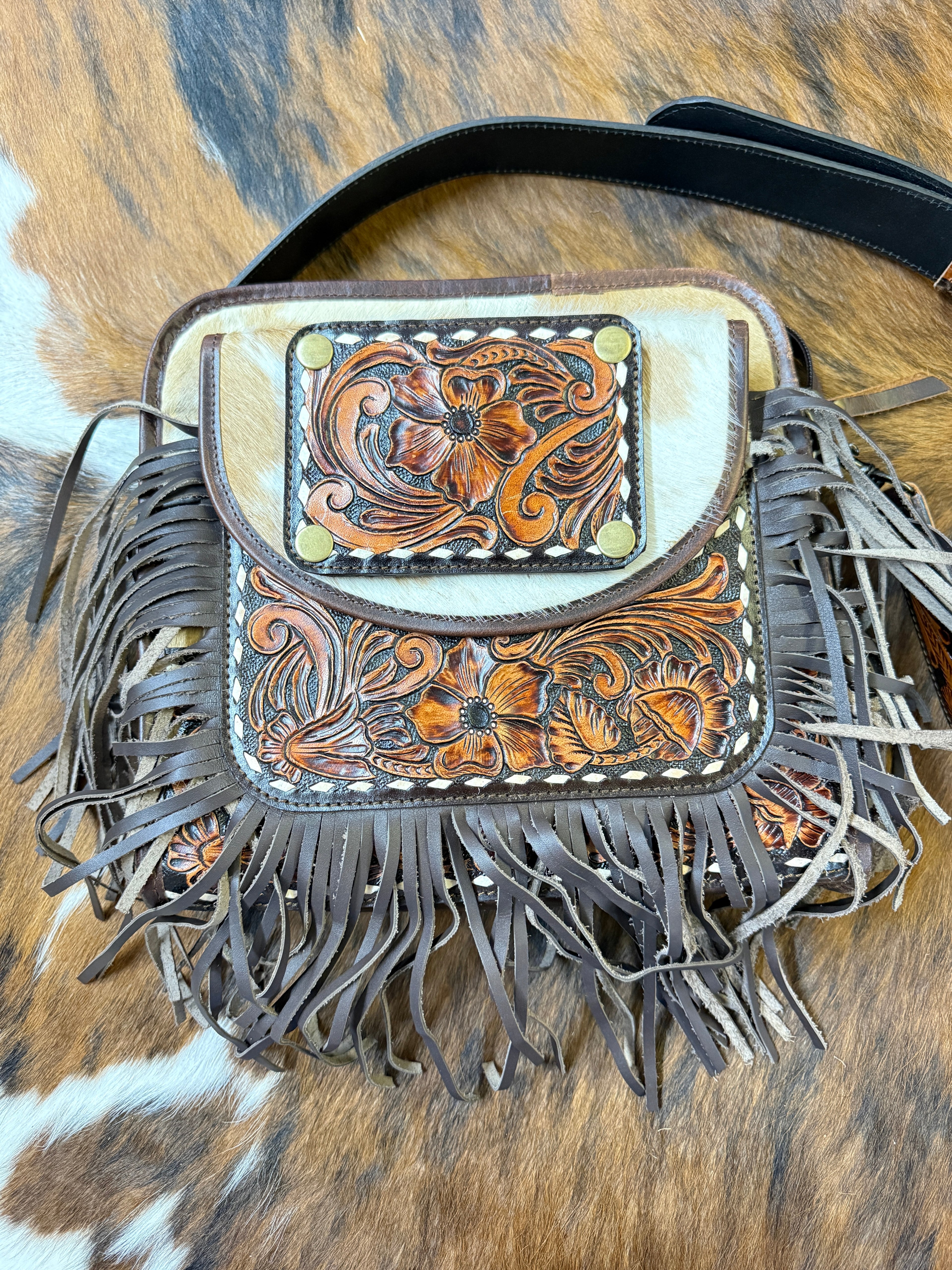 Convertible Cowhide Crossbody Bag