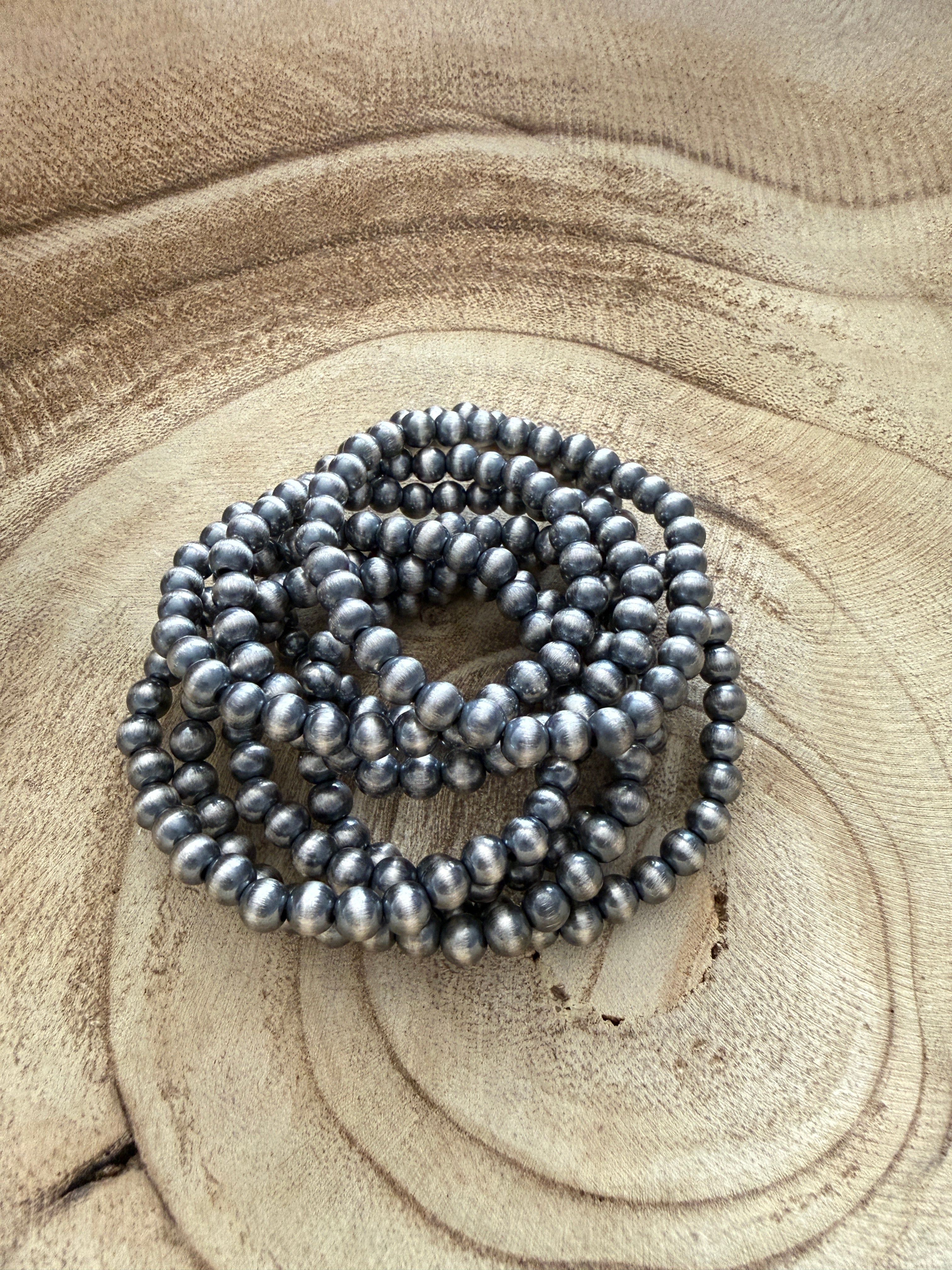 Round Bead Stretch Bracelet