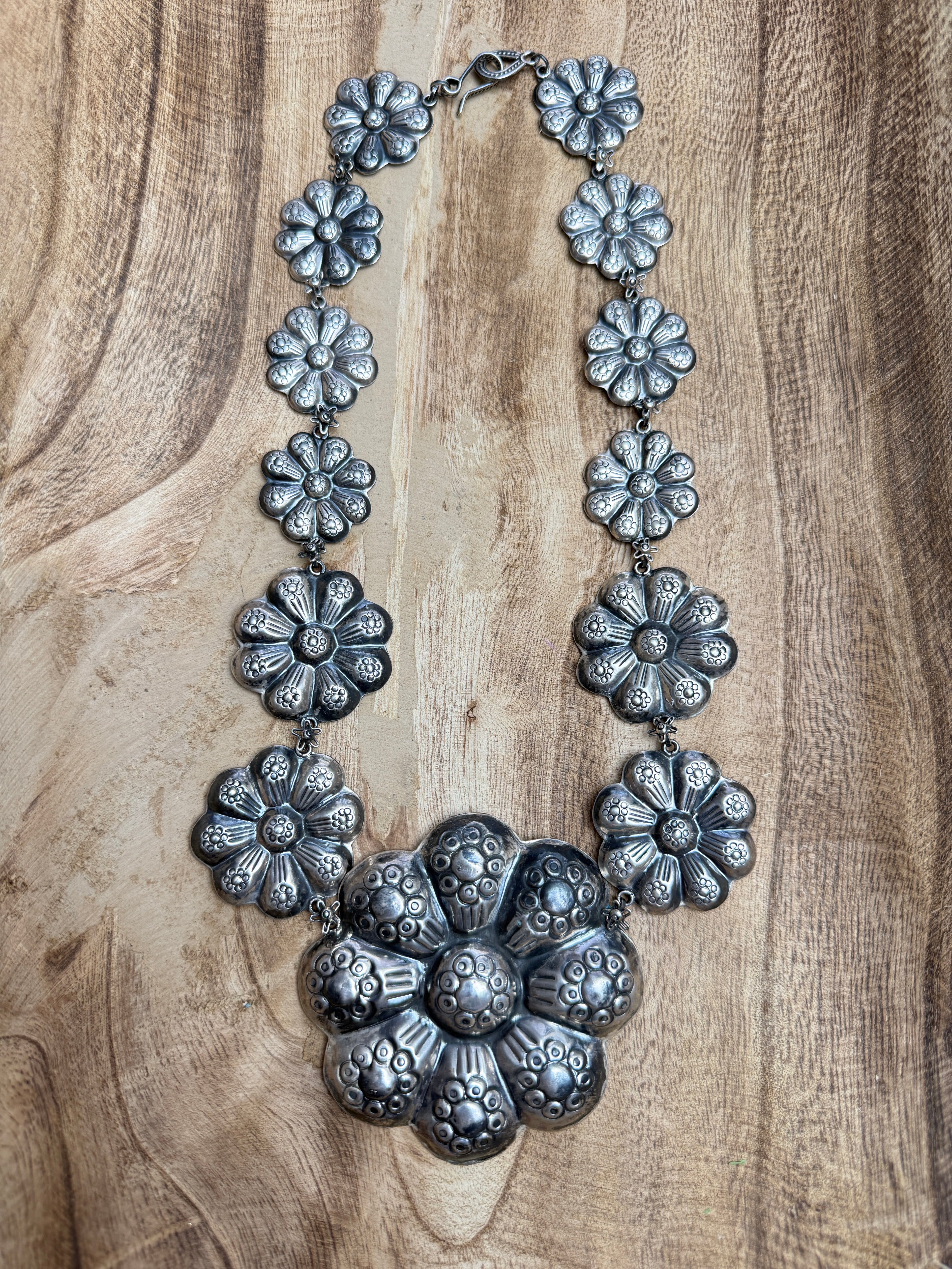 Federico Jimenez Silver Flower Necklace