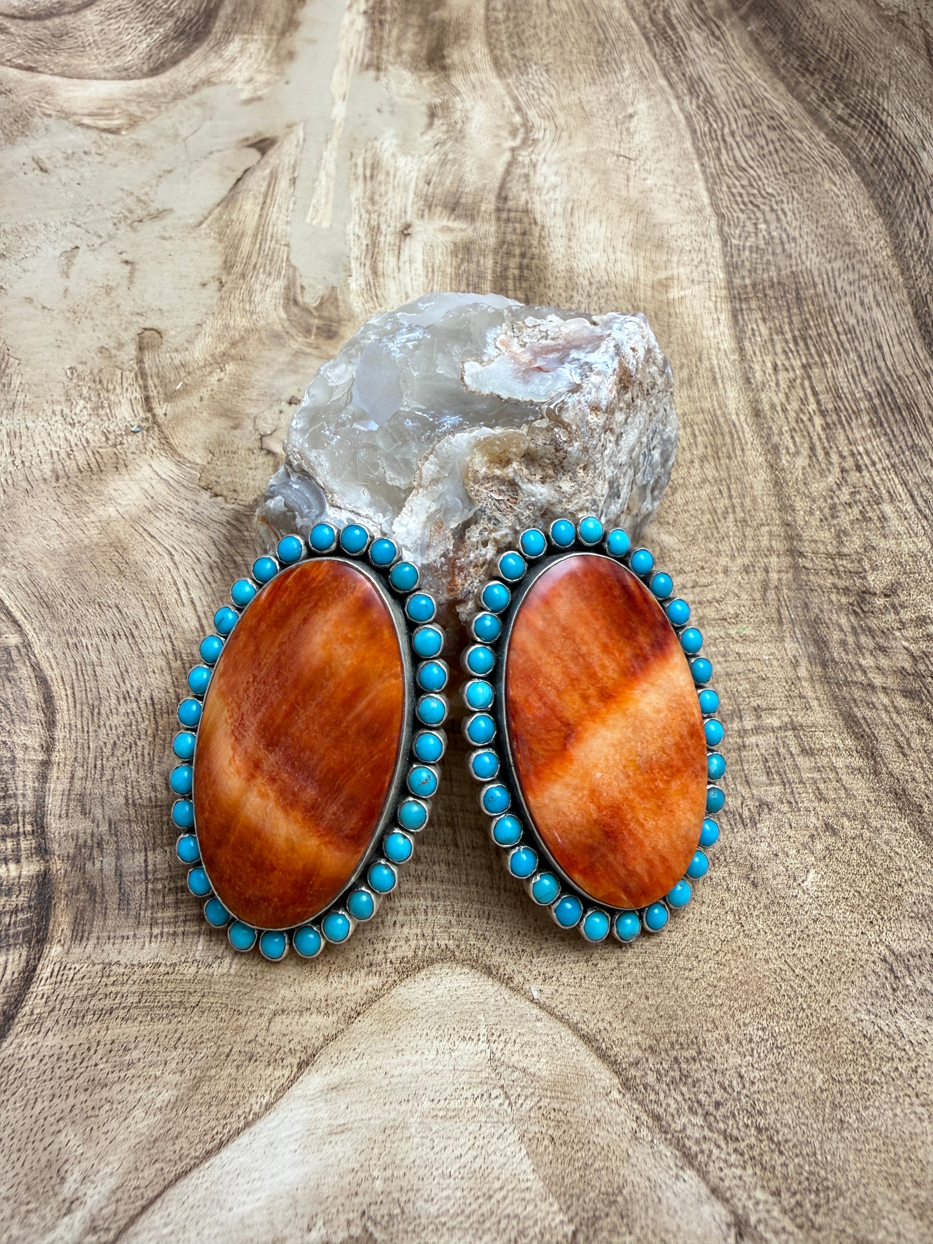 Federico Spiny with Turquoise Clip On Earrings