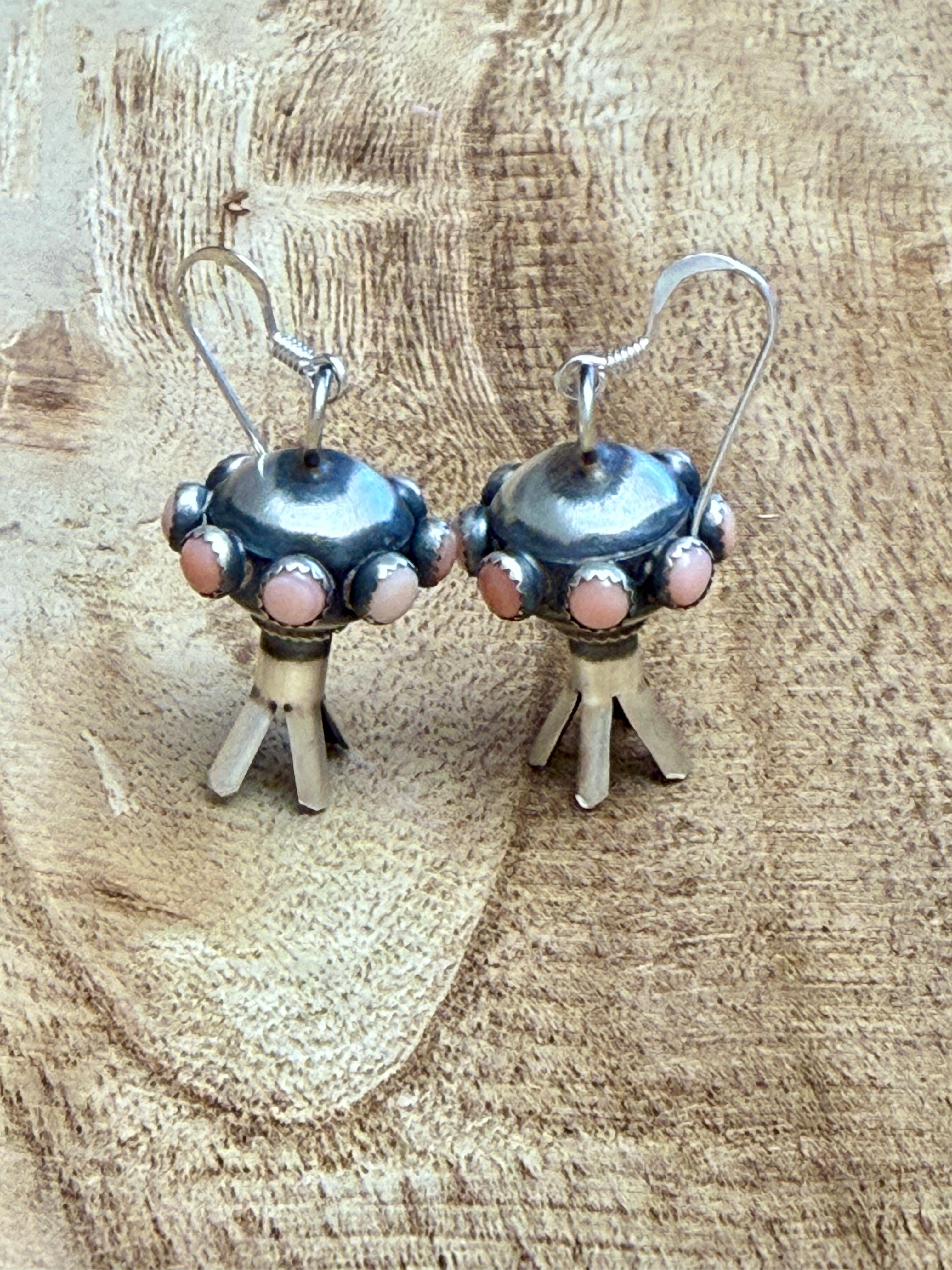 Monica Smith Pink Conch Blossom Dangle Earrings