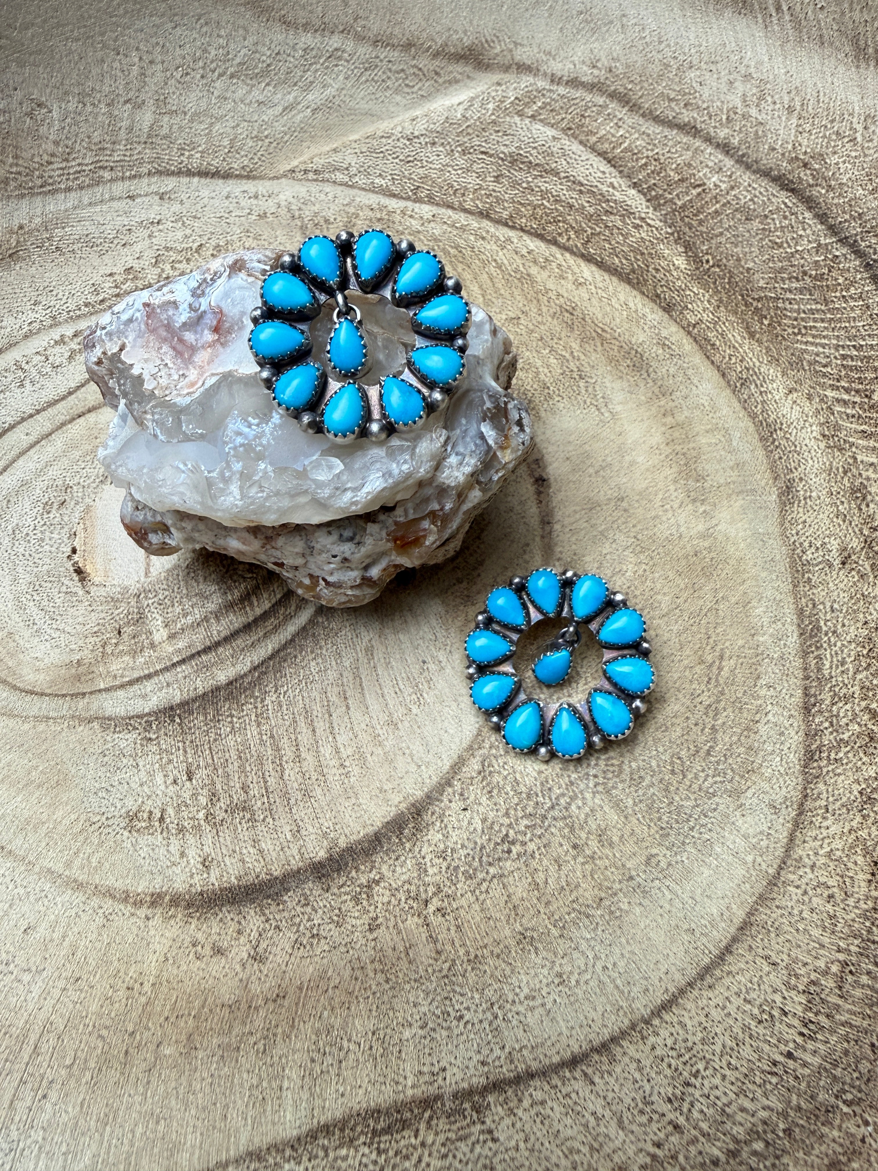 Blue Ridge Turquoise Cluster Drop Earrings by P. Spencer