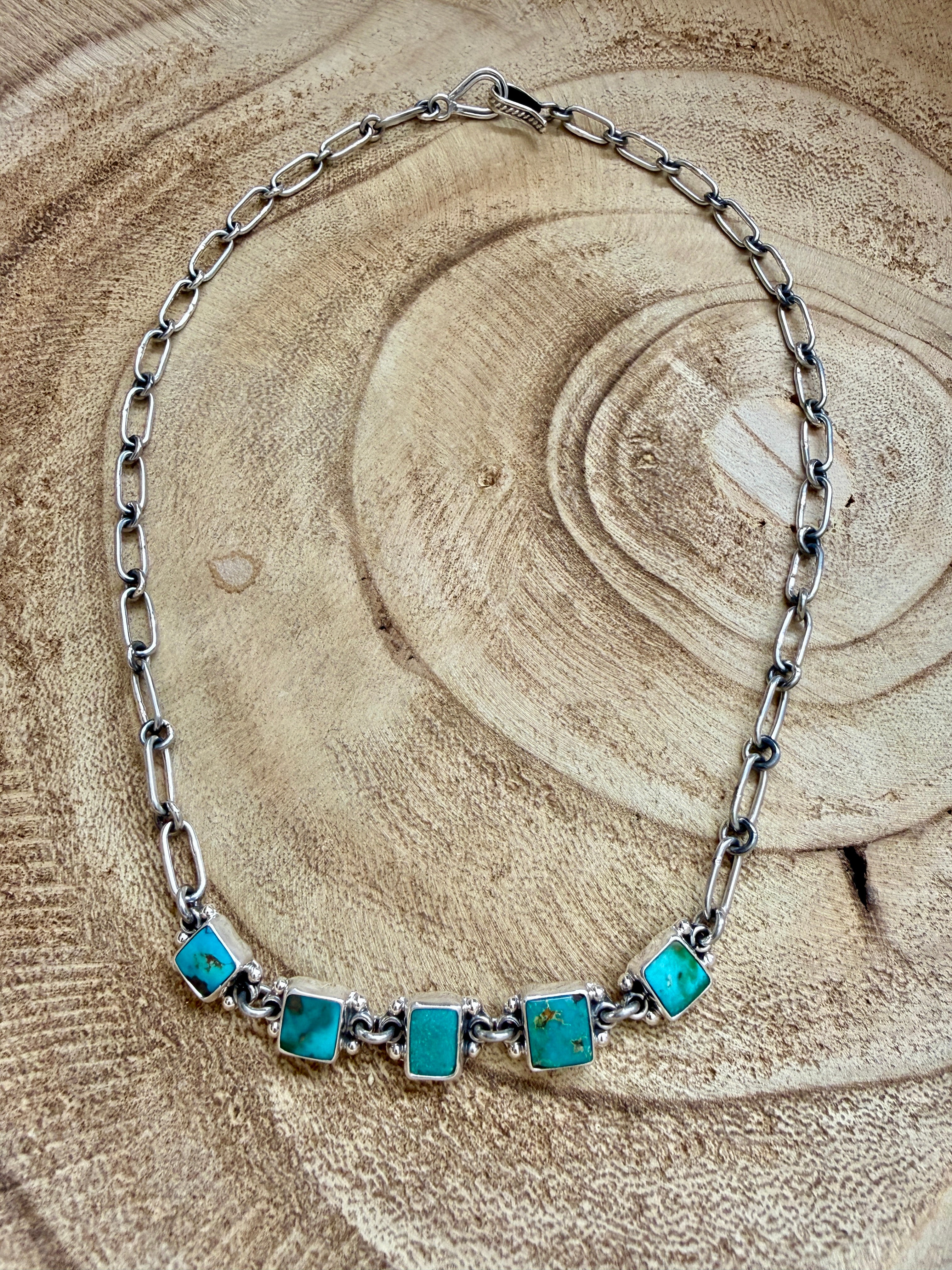 Multi Stone Paperclip Chain Necklaces by Federico Jimenez