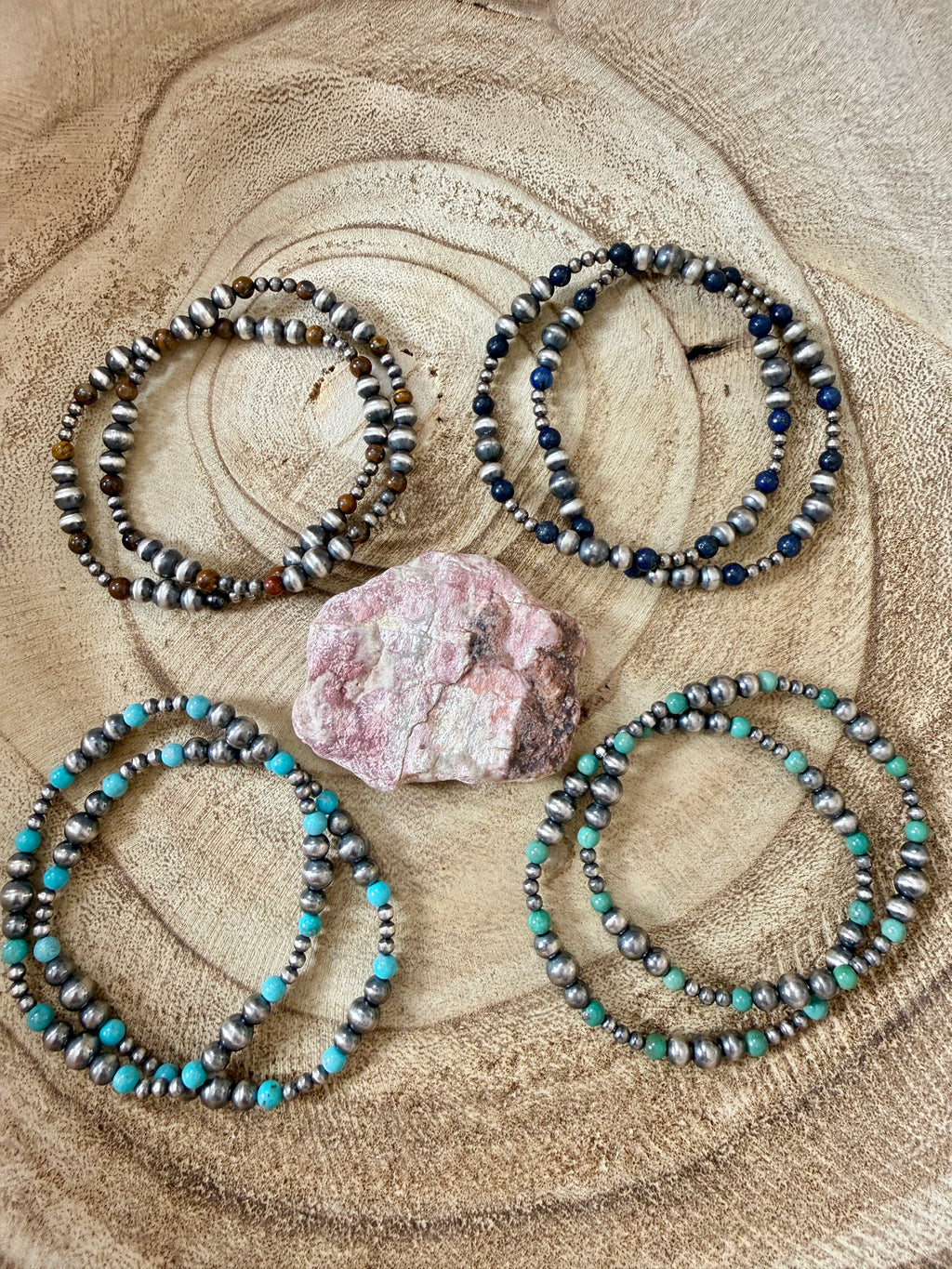 Sterling Silver and Stone Bracelets