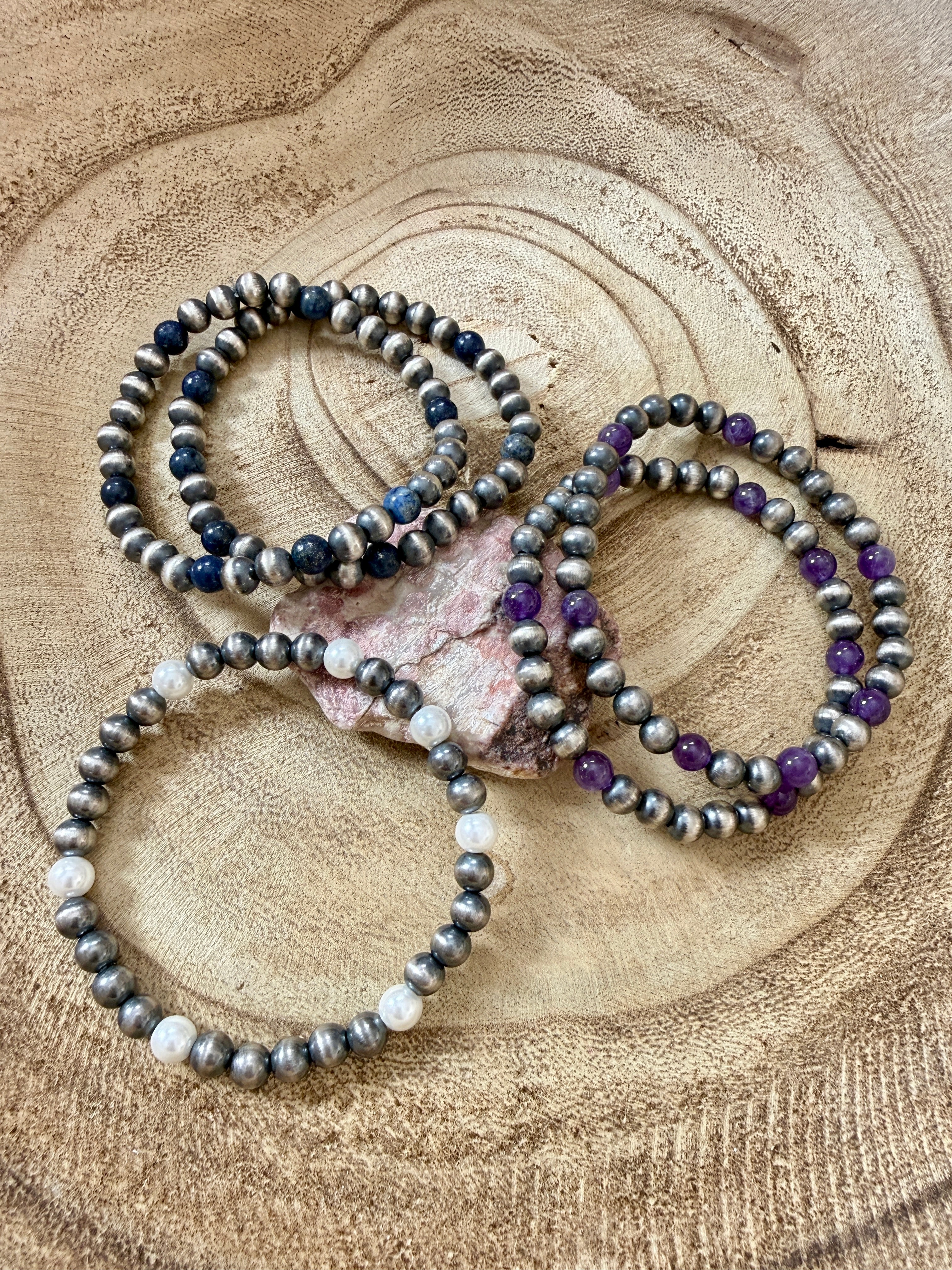 Sterling Silver and Stone Bracelets