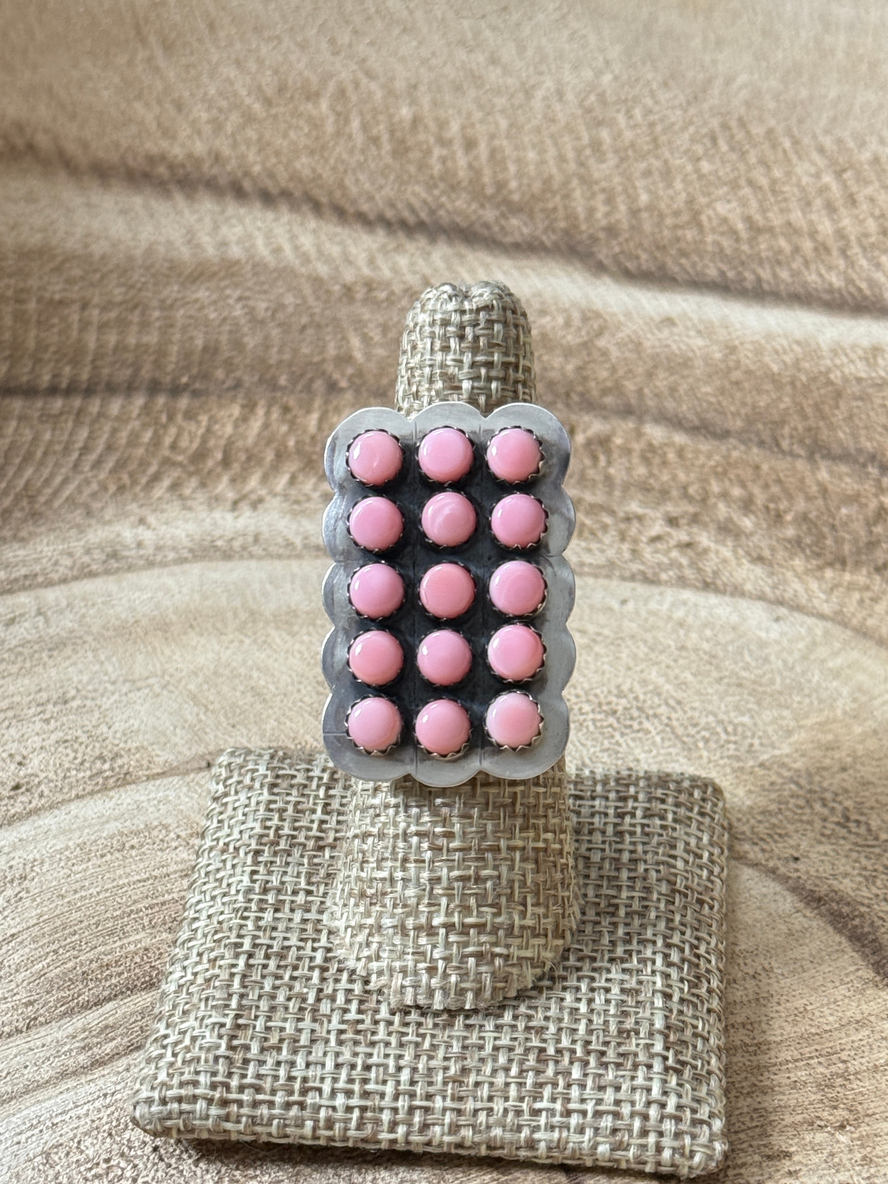 Pink Conch Snake Eye Ring by Paul Livingston