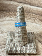 Blue Opal Double Stack Inlay Ring by Debbie LIvingston