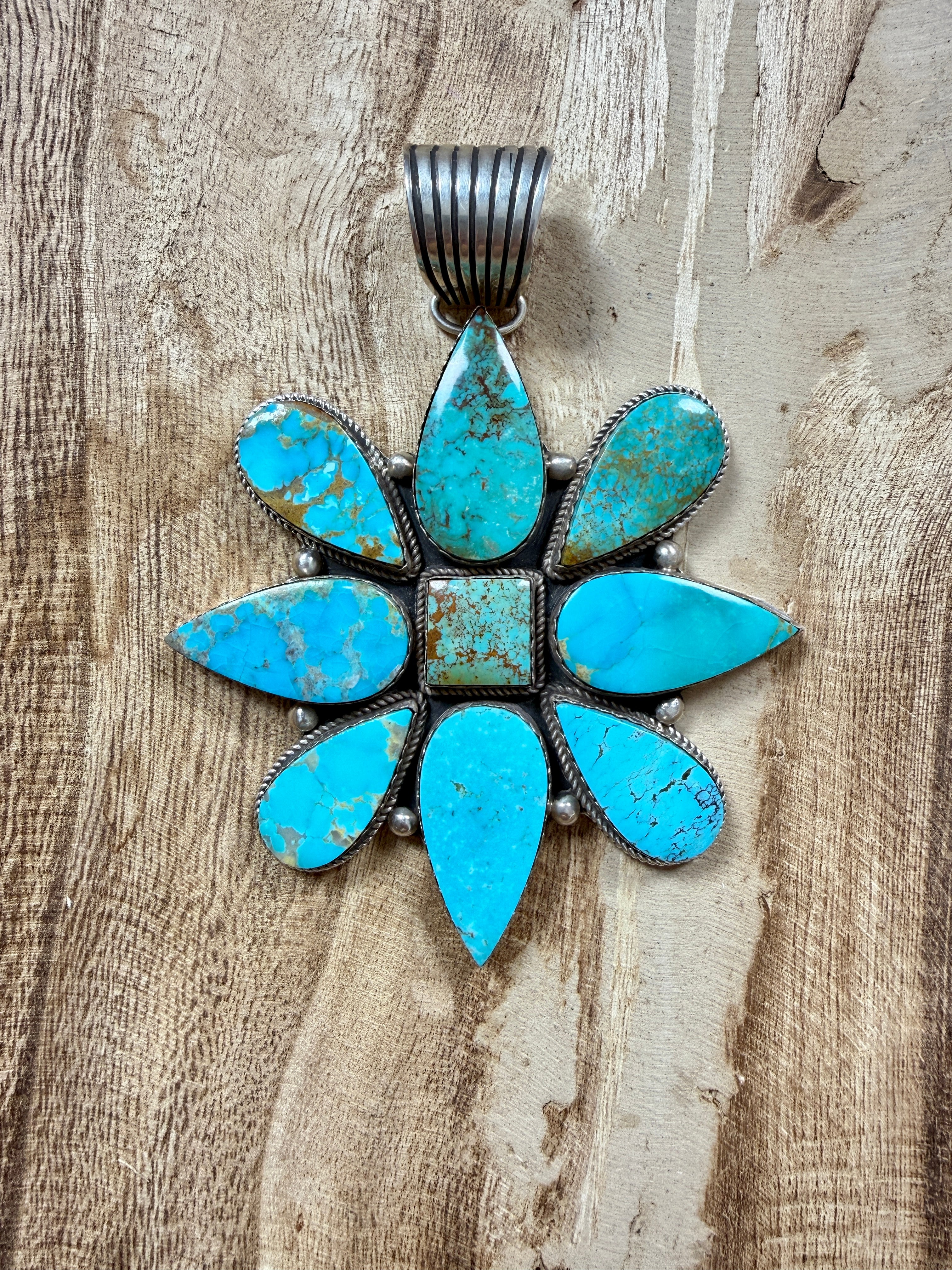 GIANT Turquoise Cluster Pendant by La Rose Garandanegro
