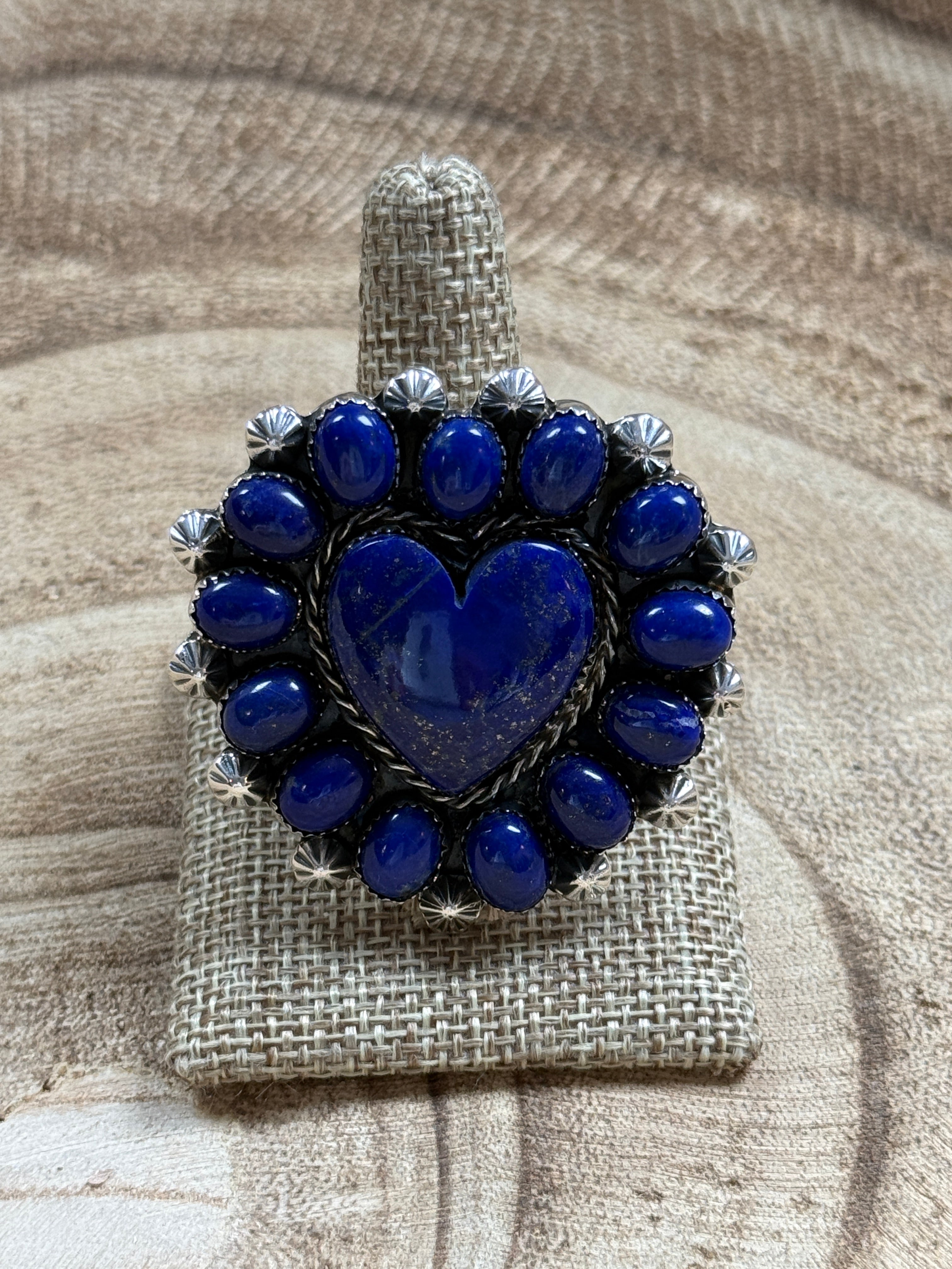 Midnight Lapis Heart Ring
