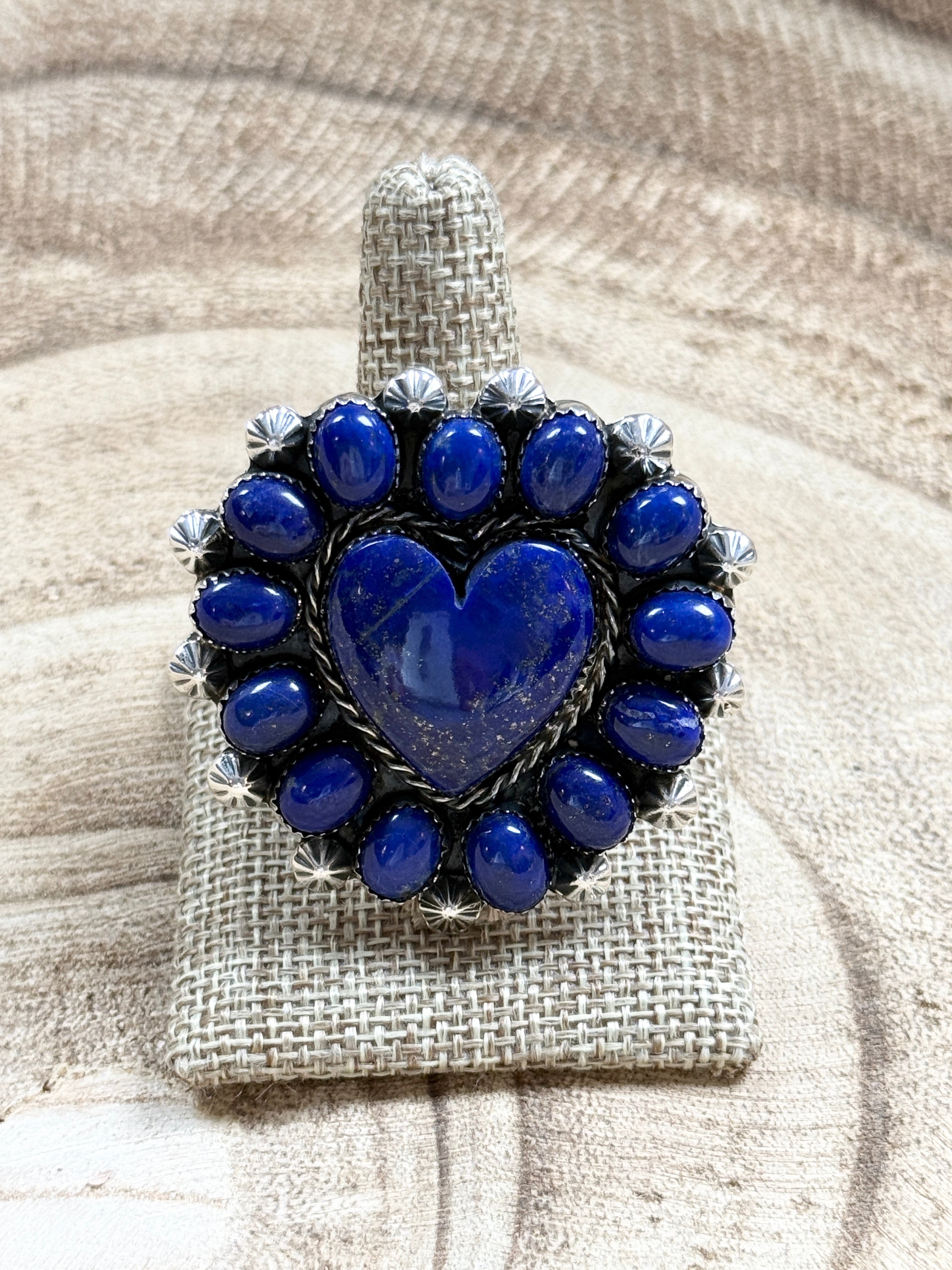 Midnight Lapis Heart Ring
