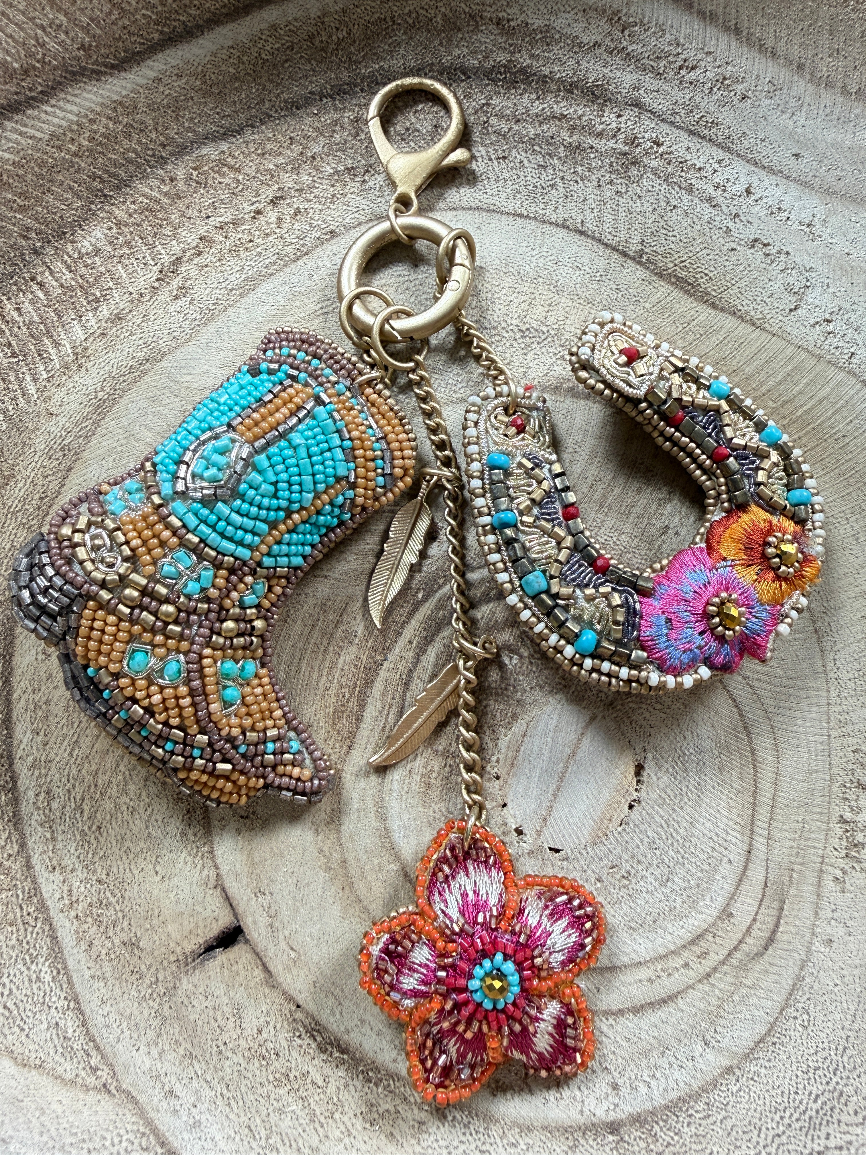 Beaded Cowgirl Luck Purse Charm