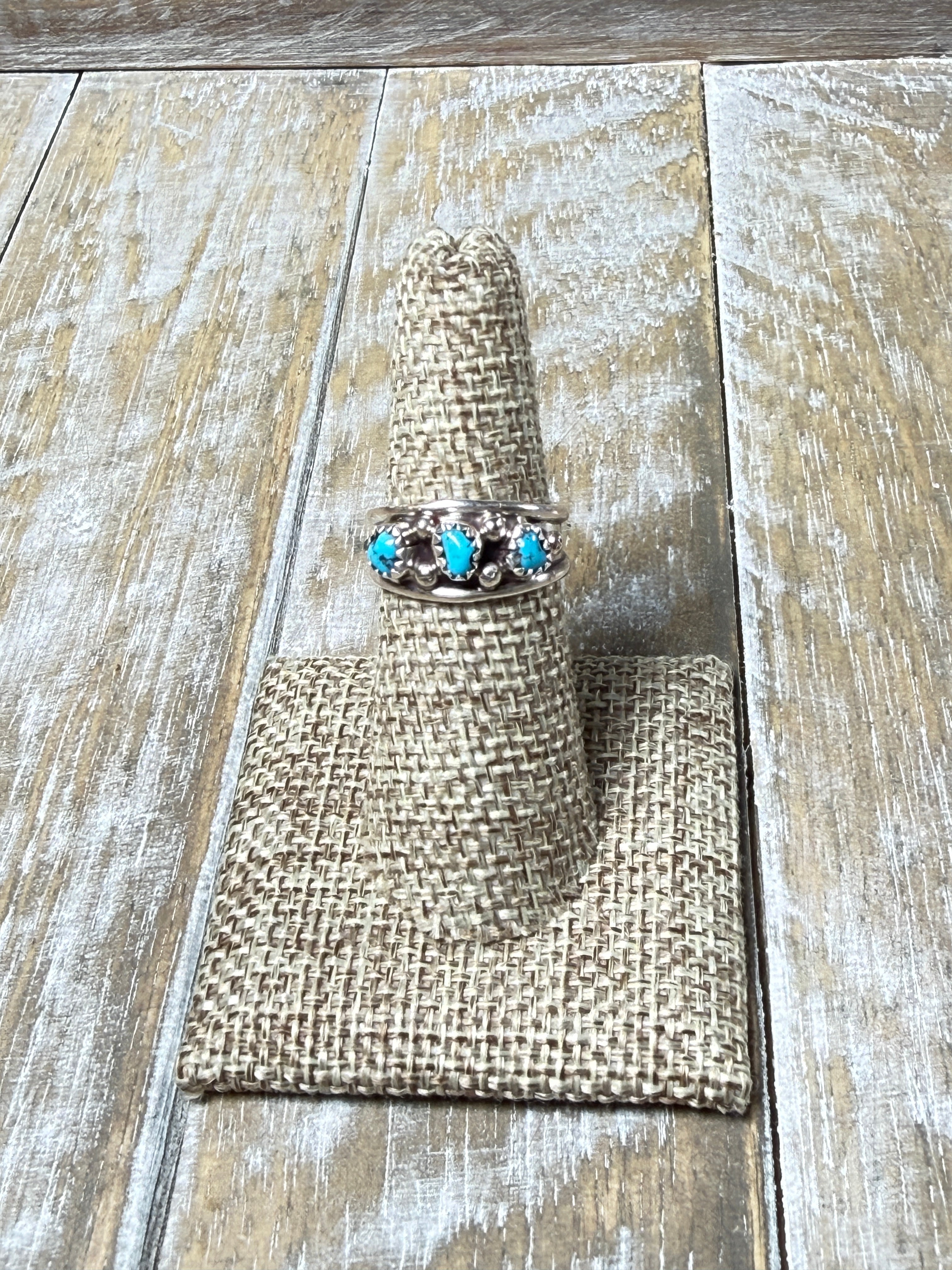 Three Sisters Turquoise Ring  Sterling Silver Turquoise Ring by Elvira Cadman