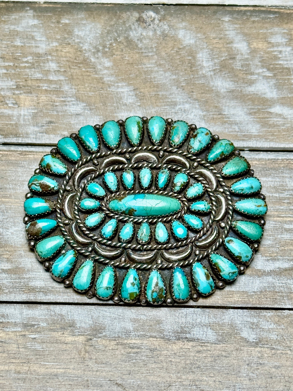 Vintage Turquoise Cluster Brooch / Pendant