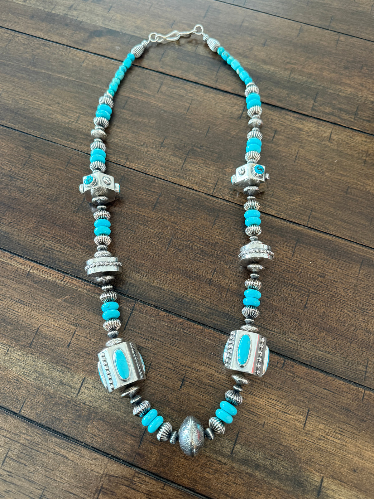 Mary and Everette Teller “Silver & Sky” Turquoise Statement Necklace