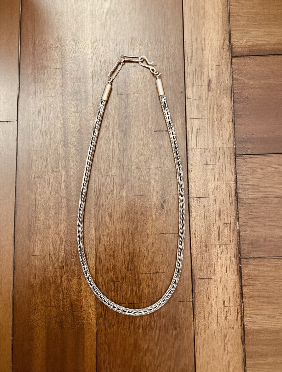 Mary and Everette Teller 20" Handwoven Sterling Silver Chain Necklace