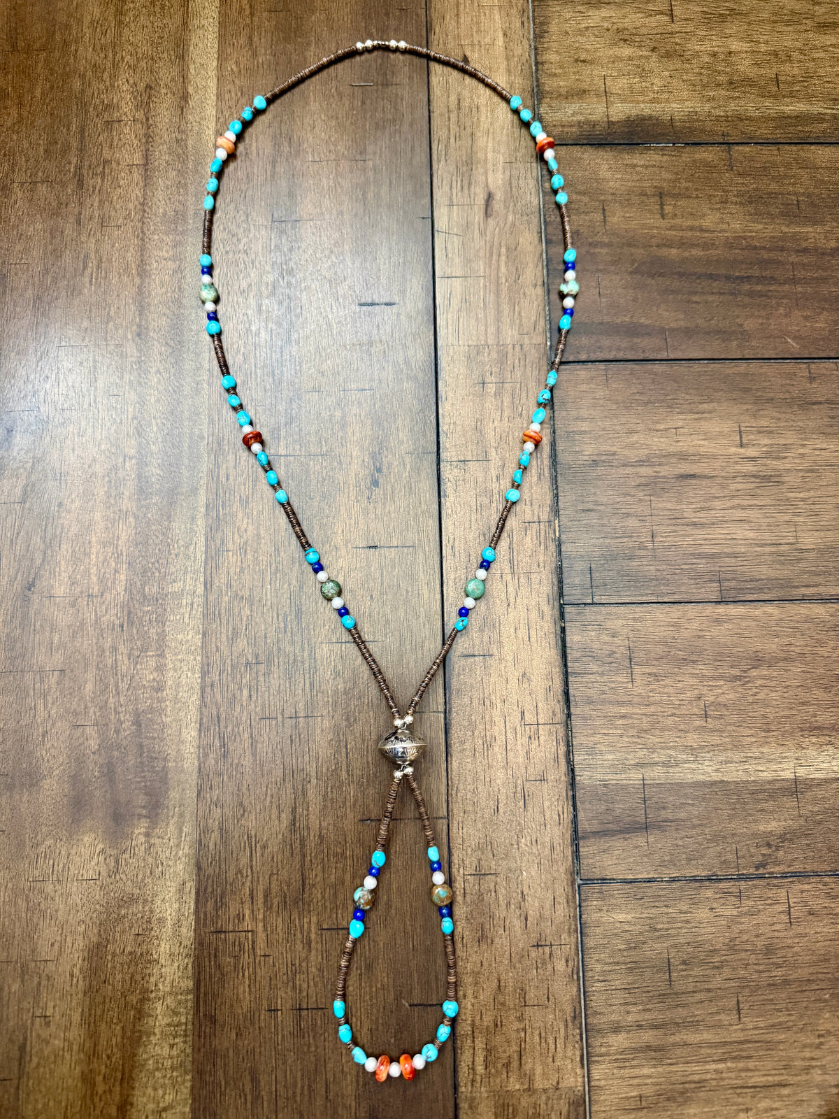 Mary and Everette Teller “Throw Over” Multi-Stone Beaded Necklace