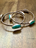 Mary and Everette Teller 3 Stone Flat Twist Bangles