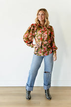 DOT FLOWER BLOUSE