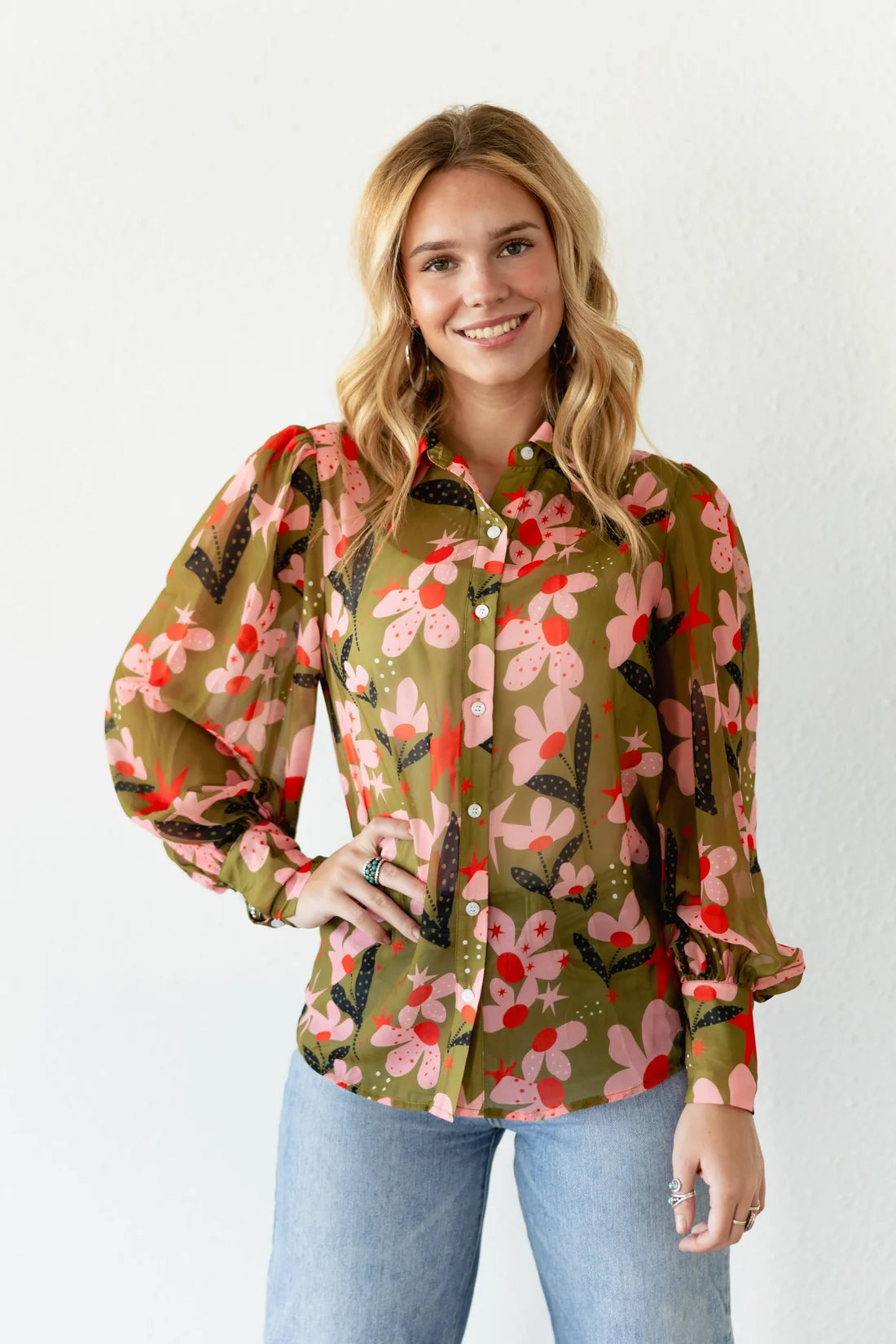 DOT FLOWER BLOUSE