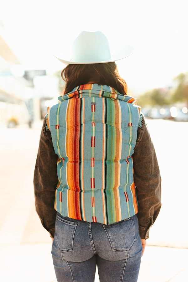 Serape Print Puffer Vest