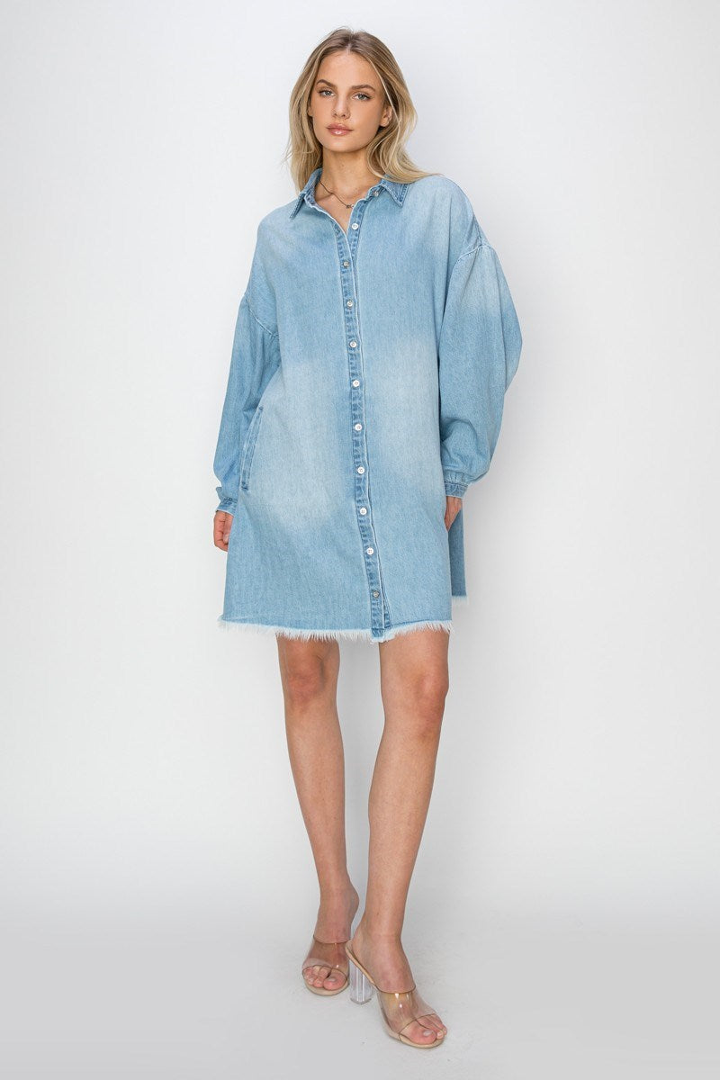 Risen Easy Does It Denim Shirt Dress