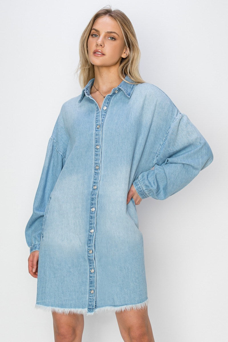 Risen Easy Does It Denim Shirt Dress