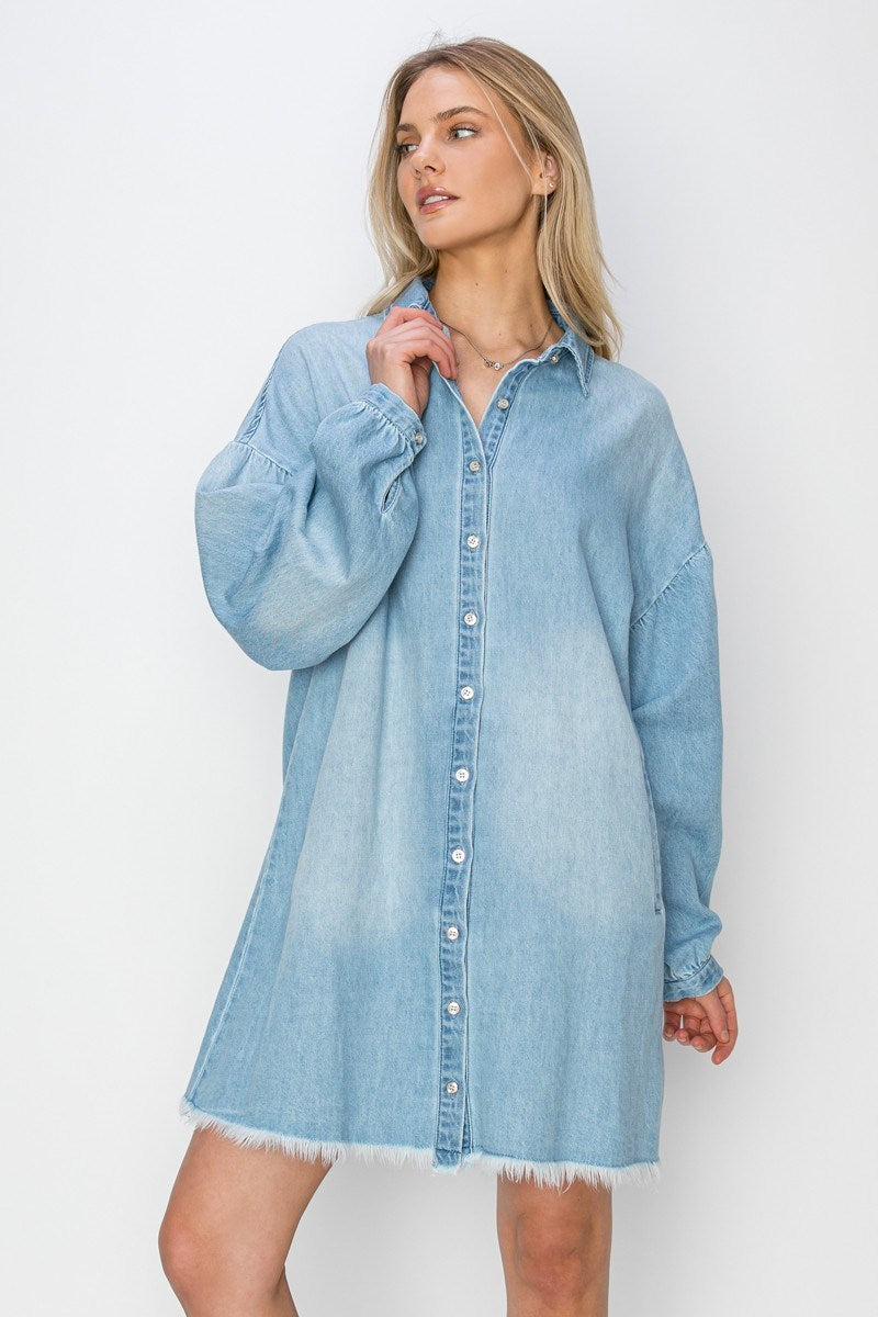 Risen Easy Does It Denim Shirt Dress