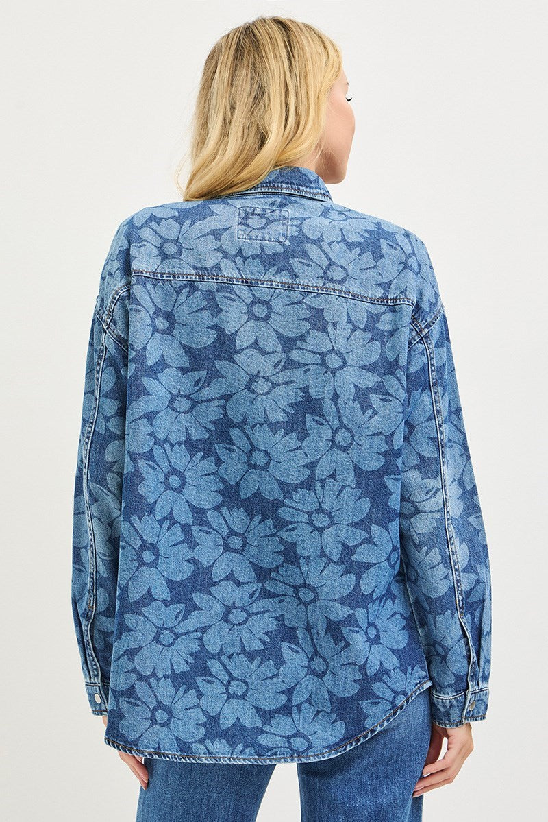Risen Flower Child Denim Shirt