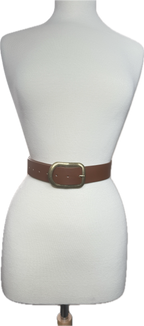 Brown belt on a mannequin with a white background