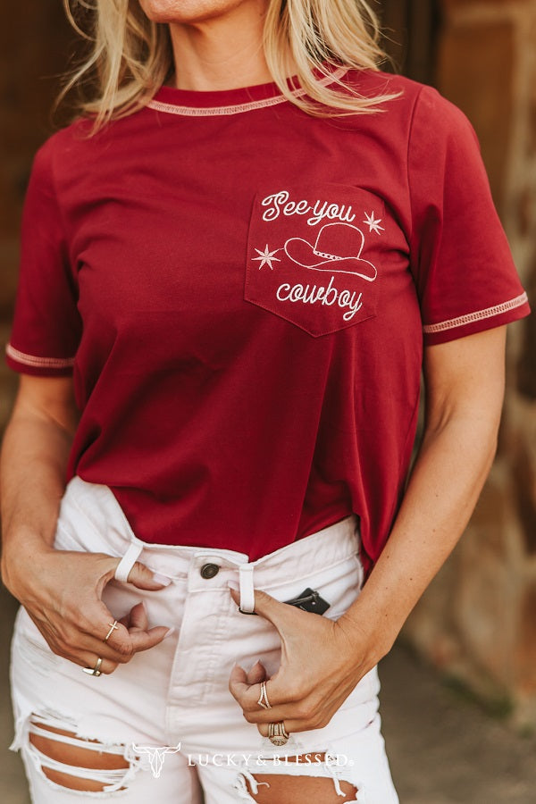 See You Cowboy Pocket Tee