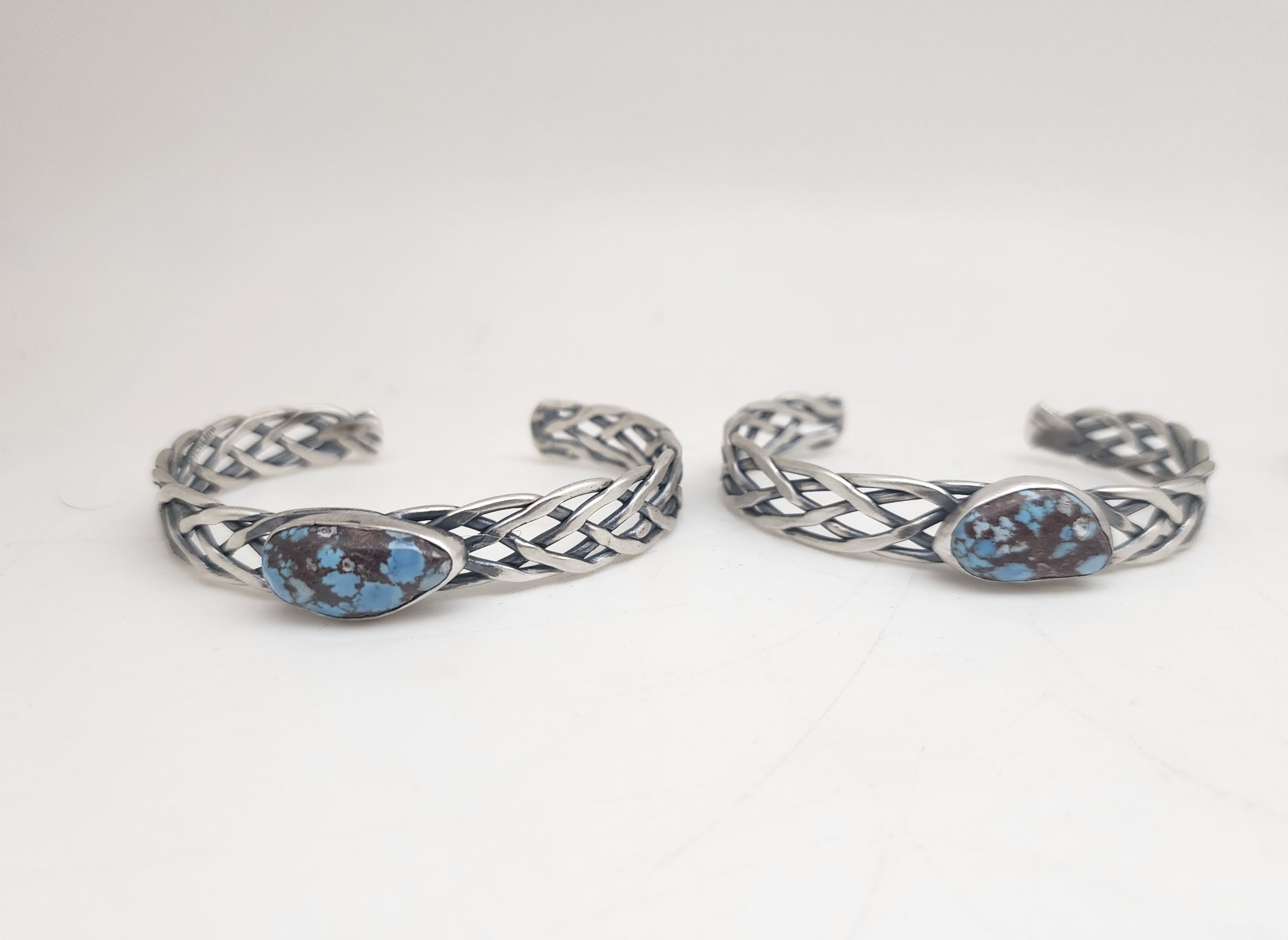 Golden Hill Turquoise Sterling Silver Braided Cuff