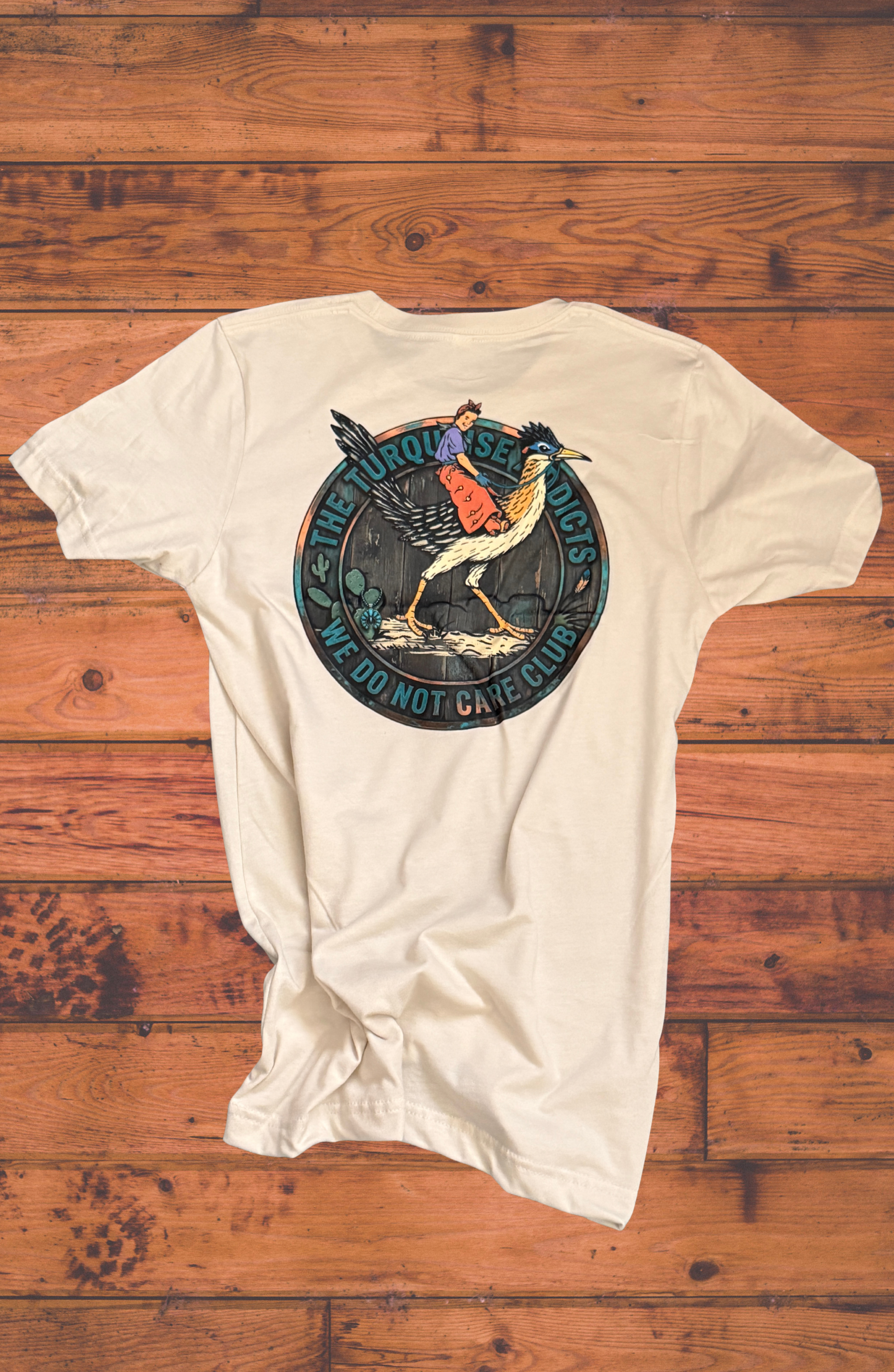 Turquoise Addicts We Do Not Care Club T-shirt