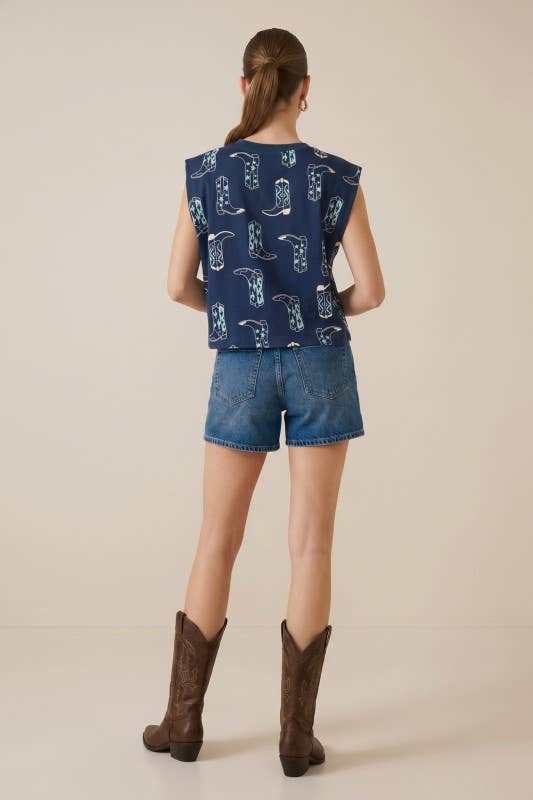 Boot Scootin’ Western Print Tee