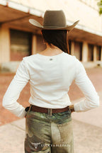 Ivory Concho Button Western Henley