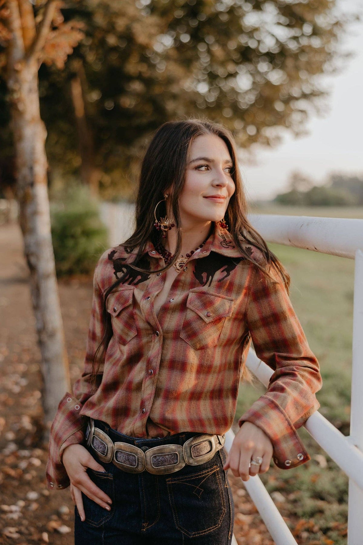 Pretty Plaid Cowboy Button Up