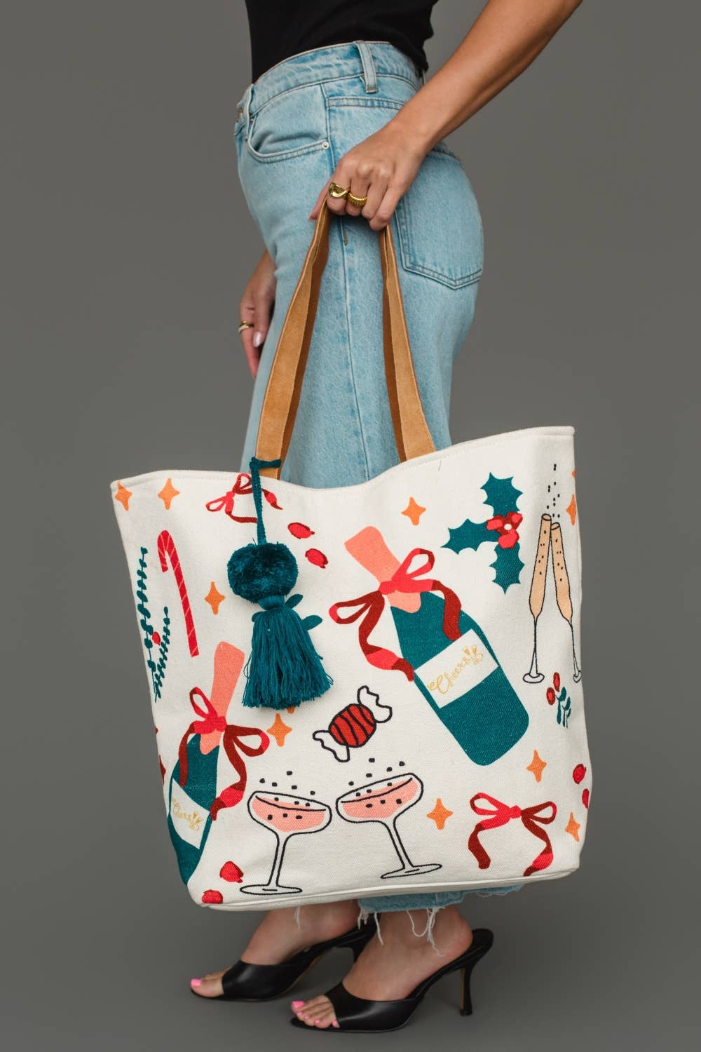 Merry & Tipsy Christmas Tote Bag