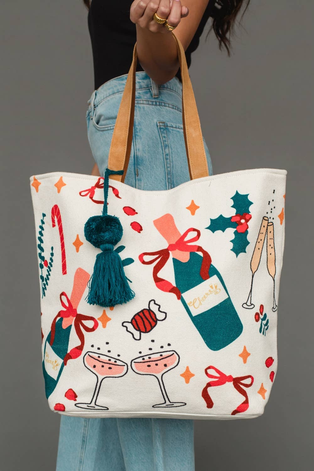 Merry & Tipsy Christmas Tote Bag