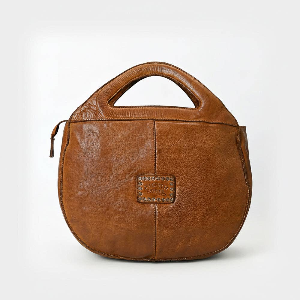 Genuine Leather Woven Western Handle Bag