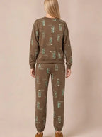 Off Duty Cowgirl Boot Print Lounge Set