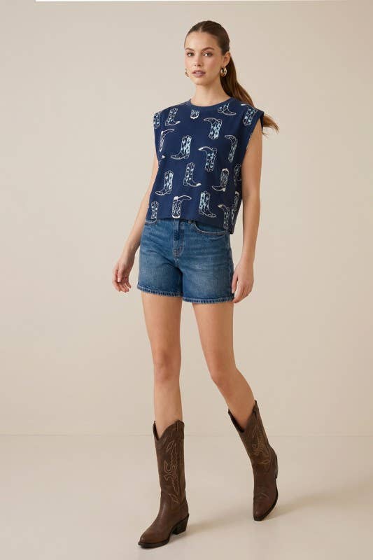 Boot Scootin’ Western Print Tee