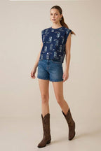 Boot Scootin’ Western Print Tee
