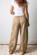 Leopard Print Star Patched Jogger Pants