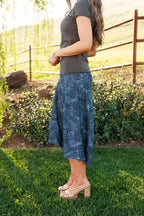 Denim Rose Skirt
