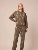 Off Duty Cowgirl Boot Print Lounge Set