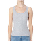 SCOOP NECK RIBBED TANK TOP