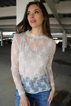 Sheer Lace Top in Ivory