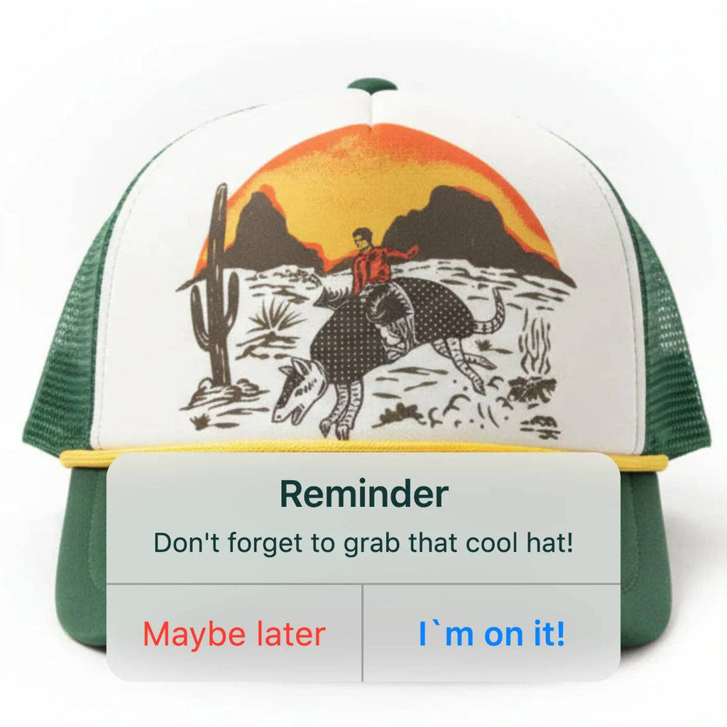 Armadillo Cowboy Trucker Hat – Green