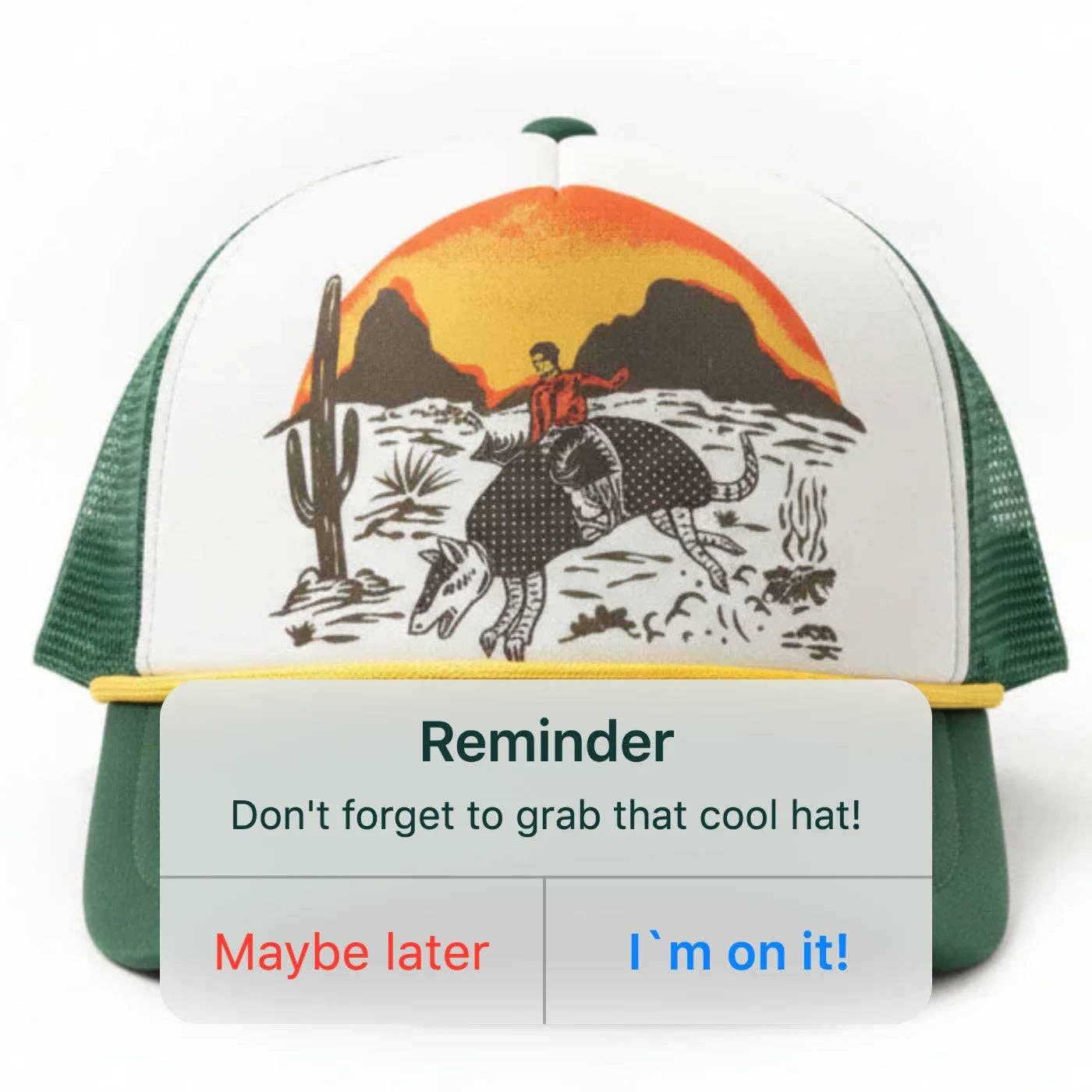 Armadillo Cowboy Trucker Hat – Green