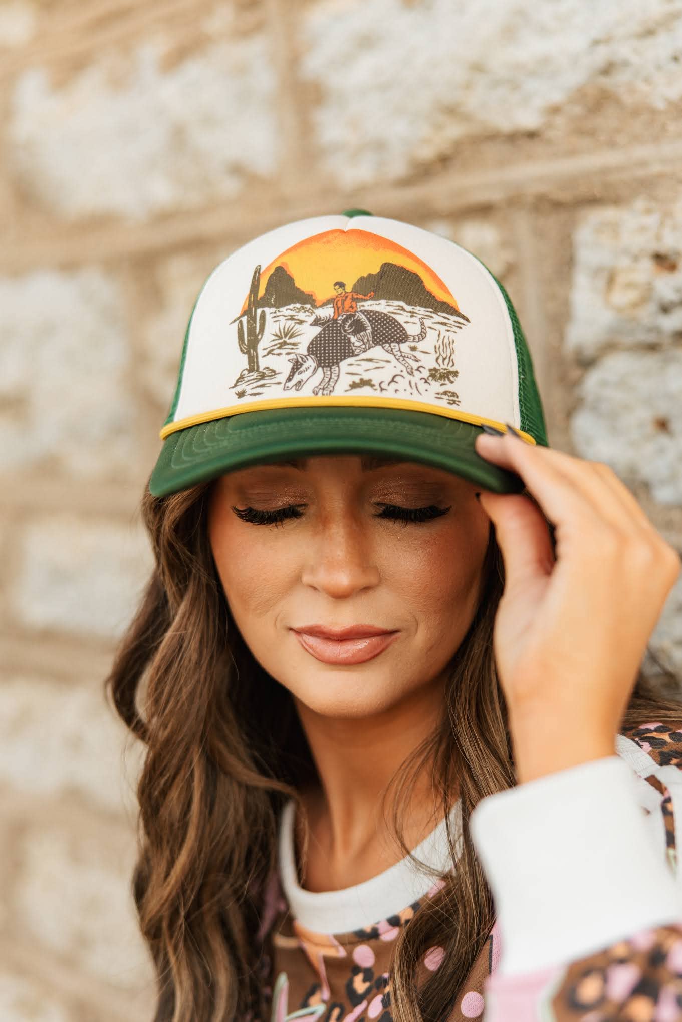 Armadillo Cowboy Trucker Hat – Green