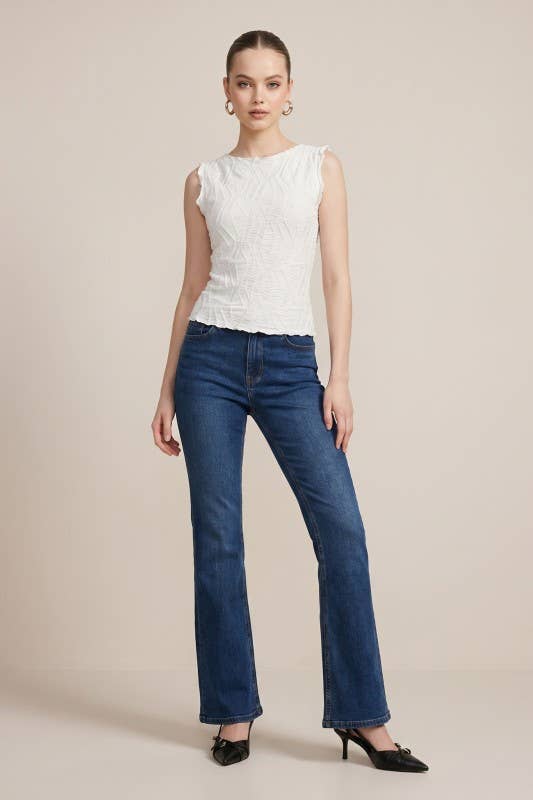 Textured Knit Sleeveless Top
